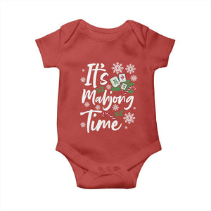Funny Christmas Mahjong Baby Onesie It Is Mahjong Time Gambling Xmas Chinese Game TS11 Red Print Your Wear