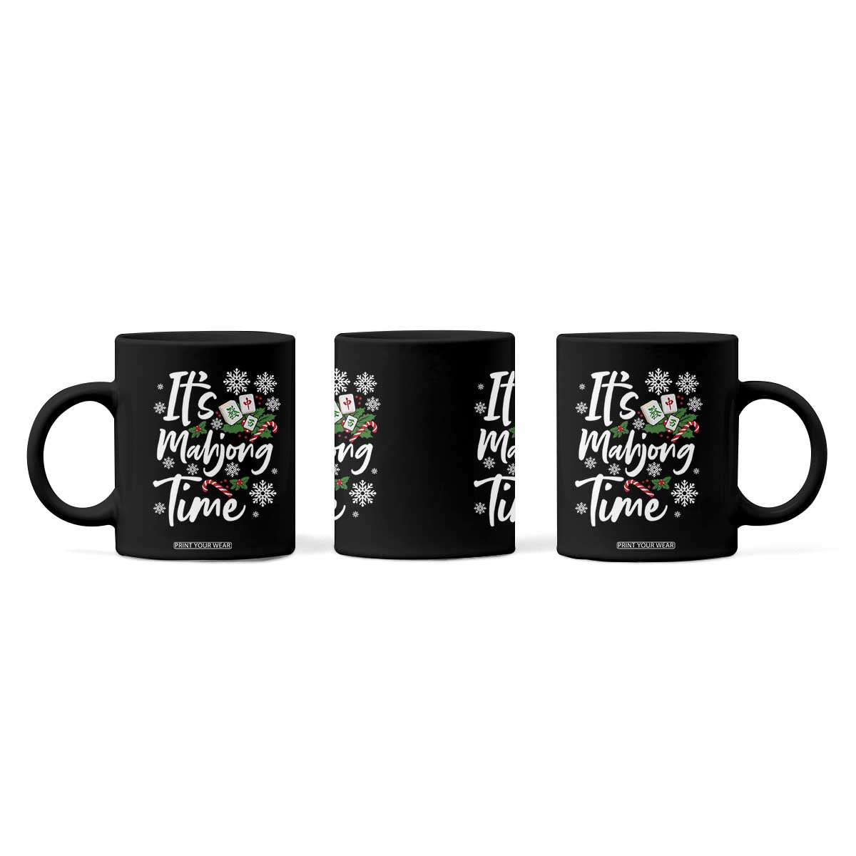 Funny Christmas Mahjong Coffee Mug It Is Mahjong Time Gambling Xmas Chinese Game TS11 Print Your Wear