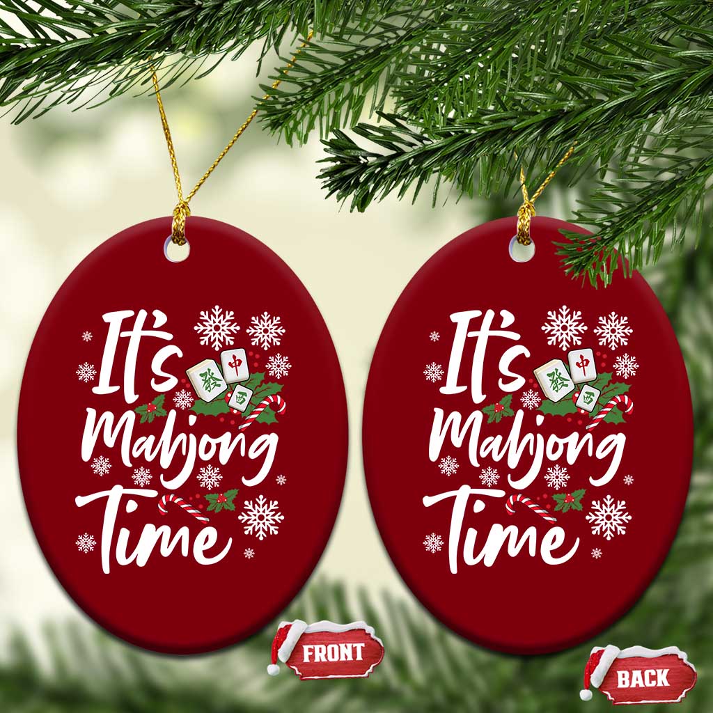 Funny Christmas Mahjong Ceramic Ornament It Is Mahjong Time Gambling Xmas Chinese Game TS11 Print Your Wear