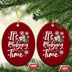 Funny Christmas Mahjong Ceramic Ornament It Is Mahjong Time Gambling Xmas Chinese Game TS11 Print Your Wear