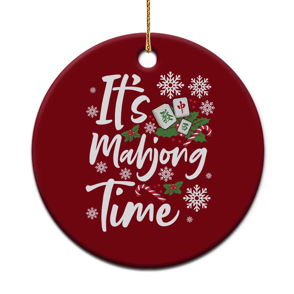Funny Christmas Mahjong Ceramic Ornament It Is Mahjong Time Gambling Xmas Chinese Game TS11 1pc Red Print Your Wear