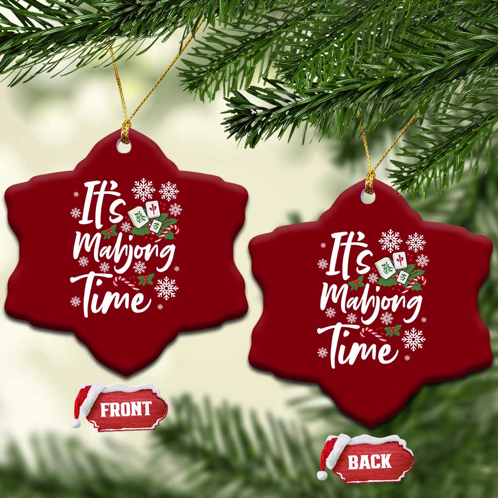 Funny Christmas Mahjong Ceramic Ornament It Is Mahjong Time Gambling Xmas Chinese Game TS11 Print Your Wear