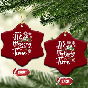 Funny Christmas Mahjong Ceramic Ornament It Is Mahjong Time Gambling Xmas Chinese Game TS11 Print Your Wear
