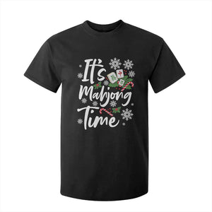 Funny Christmas Mahjong T Shirt For Kid It Is Mahjong Time Gambling Xmas Chinese Game TS11 Black Print Your Wear