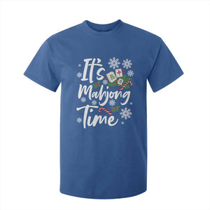 Funny Christmas Mahjong T Shirt For Kid It Is Mahjong Time Gambling Xmas Chinese Game TS11 Royal Blue Print Your Wear