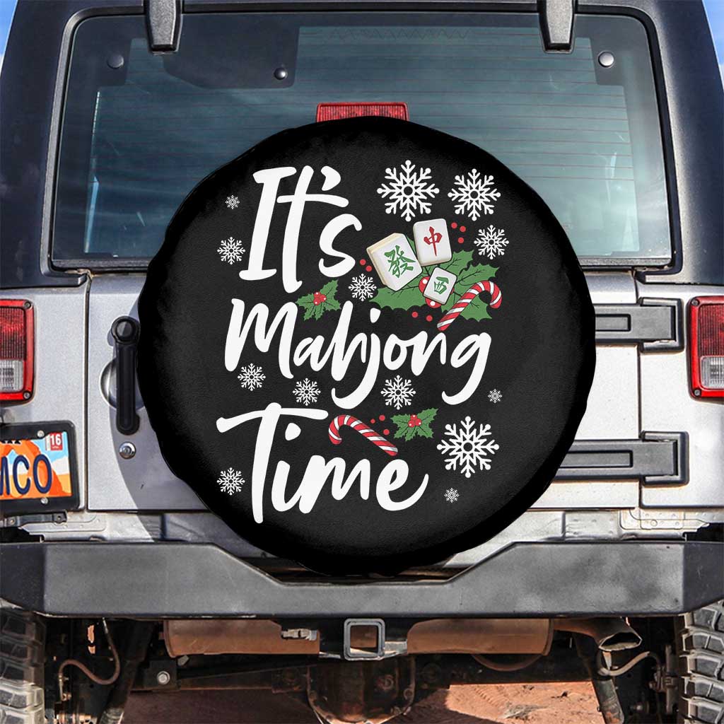 Funny Christmas Mahjong Spare Tire Cover It Is Mahjong Time Gambling Xmas Chinese Game TS11 No hole Black Print Your Wear