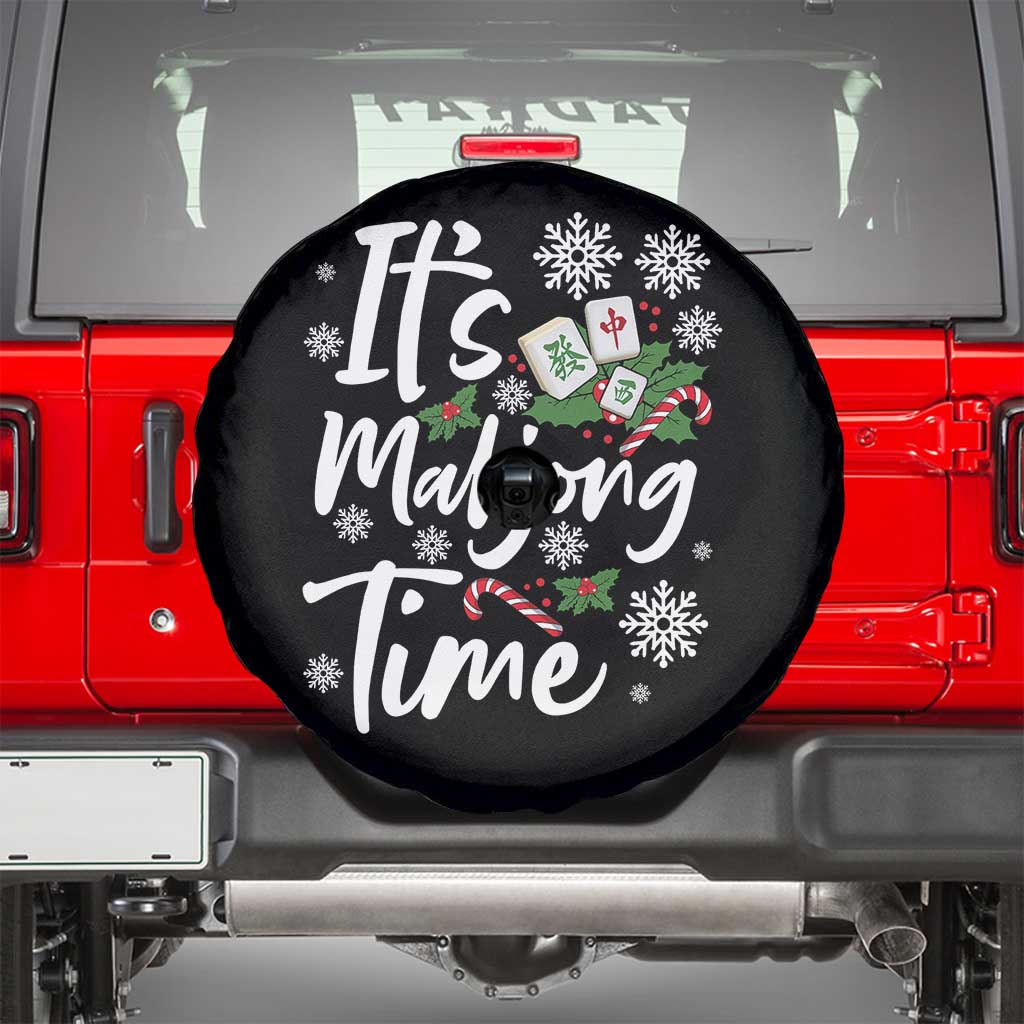 Funny Christmas Mahjong Spare Tire Cover It Is Mahjong Time Gambling Xmas Chinese Game TS11 Black Print Your Wear