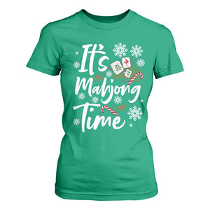 Funny Christmas Mahjong T Shirt For Women It Is Mahjong Time Gambling Xmas Chinese Game TS11 Irish Green Print Your Wear