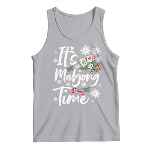 Funny Christmas Mahjong Tank Top It Is Mahjong Time Gambling Xmas Chinese Game TS11 Athletic Heather Print Your Wear