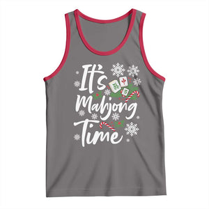 Funny Christmas Mahjong Tank Top It Is Mahjong Time Gambling Xmas Chinese Game TS11 Deep Heather Red Print Your Wear
