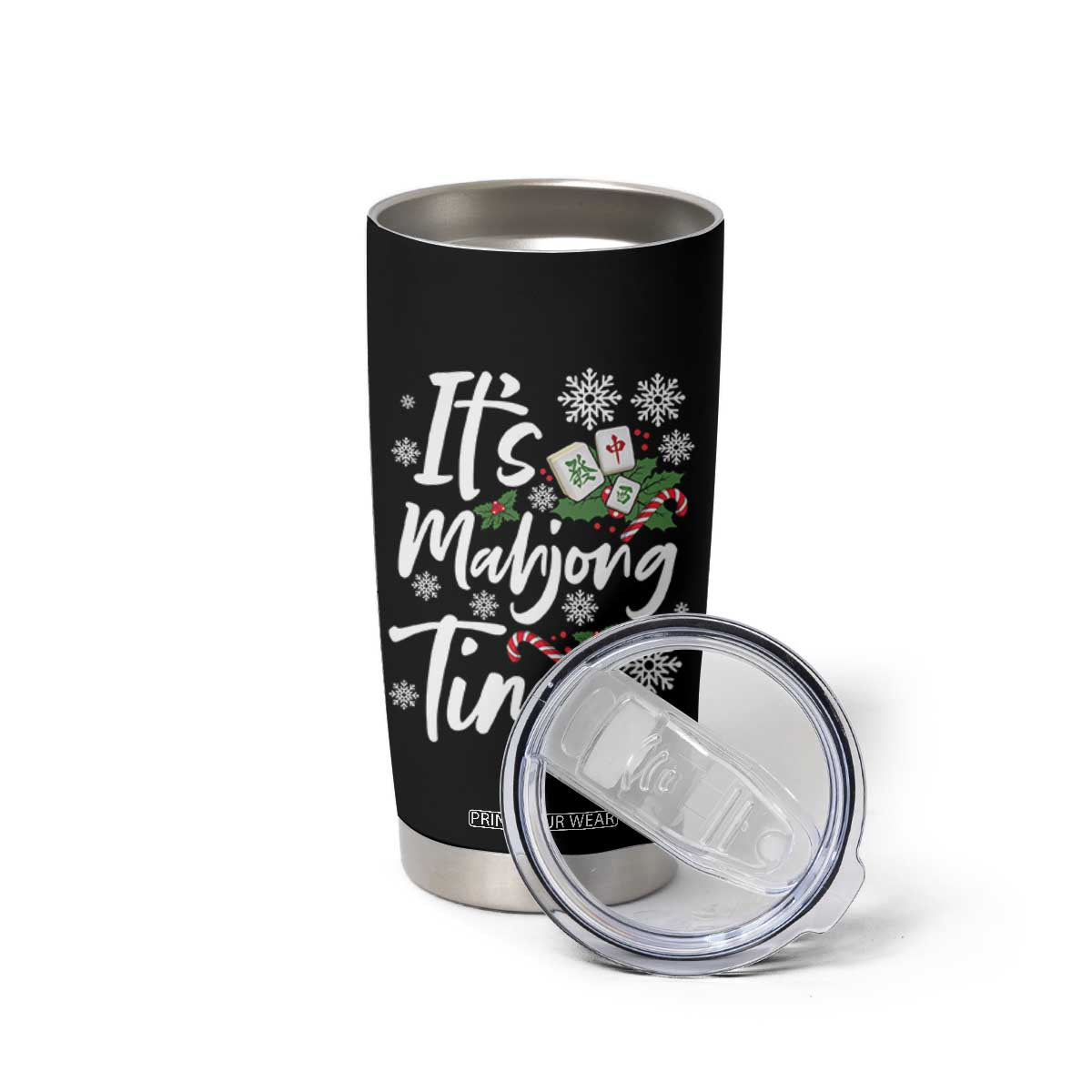 Funny Christmas Mahjong Tumbler Cup It Is Mahjong Time Gambling Xmas Chinese Game TS11 Print Your Wear
