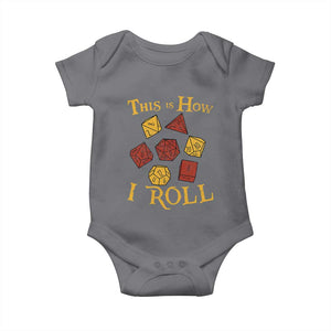 Funny RPG Tabletop Dice Baby Onesie This Is How I Roll Vintage D20 TS11 Charcoal Print Your Wear