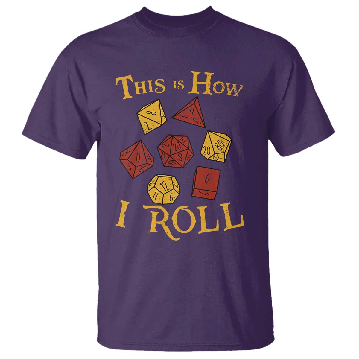 Funny RPG Tabletop Dice T Shirt This Is How I Roll Vintage D20 TS11 Purple Print Your Wear