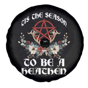 Tis The Season To Be The Heathen Spare Tire Cover Pagan Christmas Yule Holiday Pentagram TS11 Print Your Wear