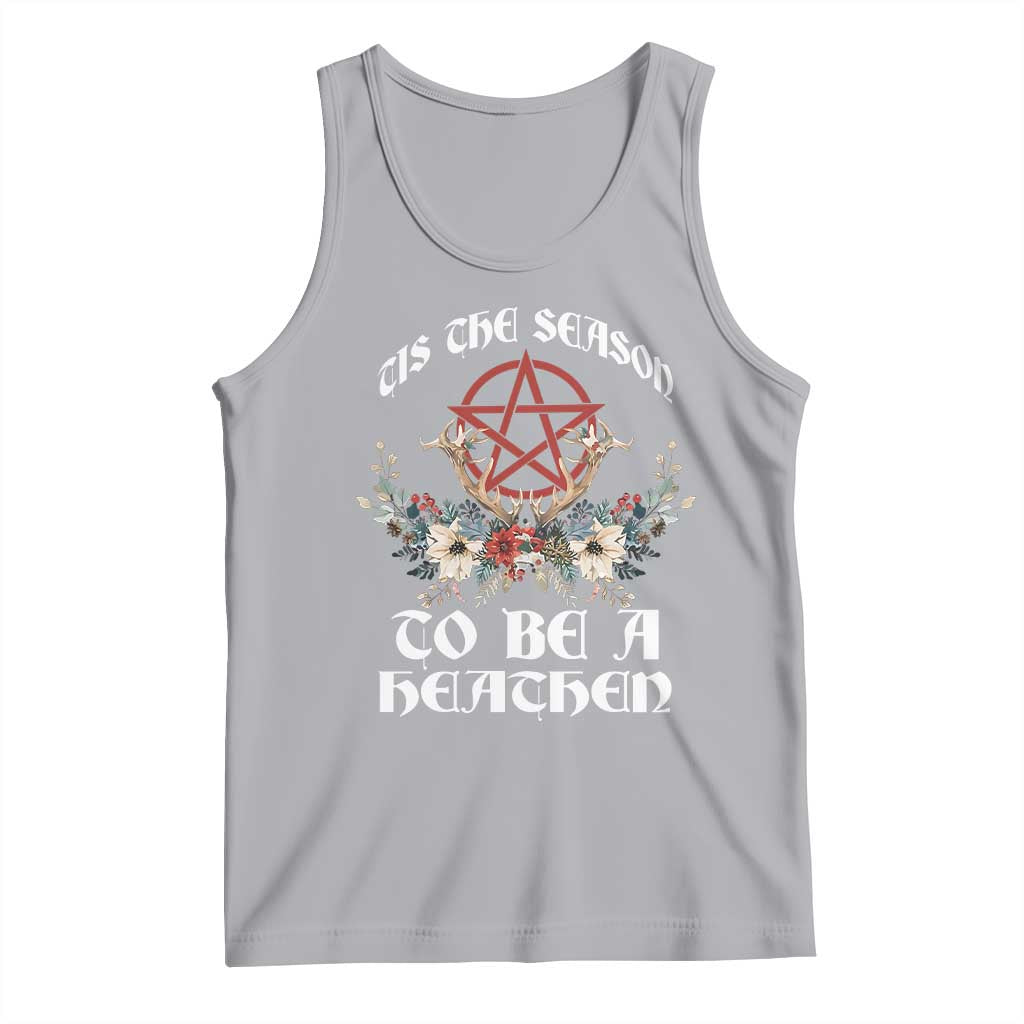 Tis The Season To Be The Heathen Tank Top Pagan Christmas Yule Holiday Pentagram TS11 Athletic Heather Print Your Wear