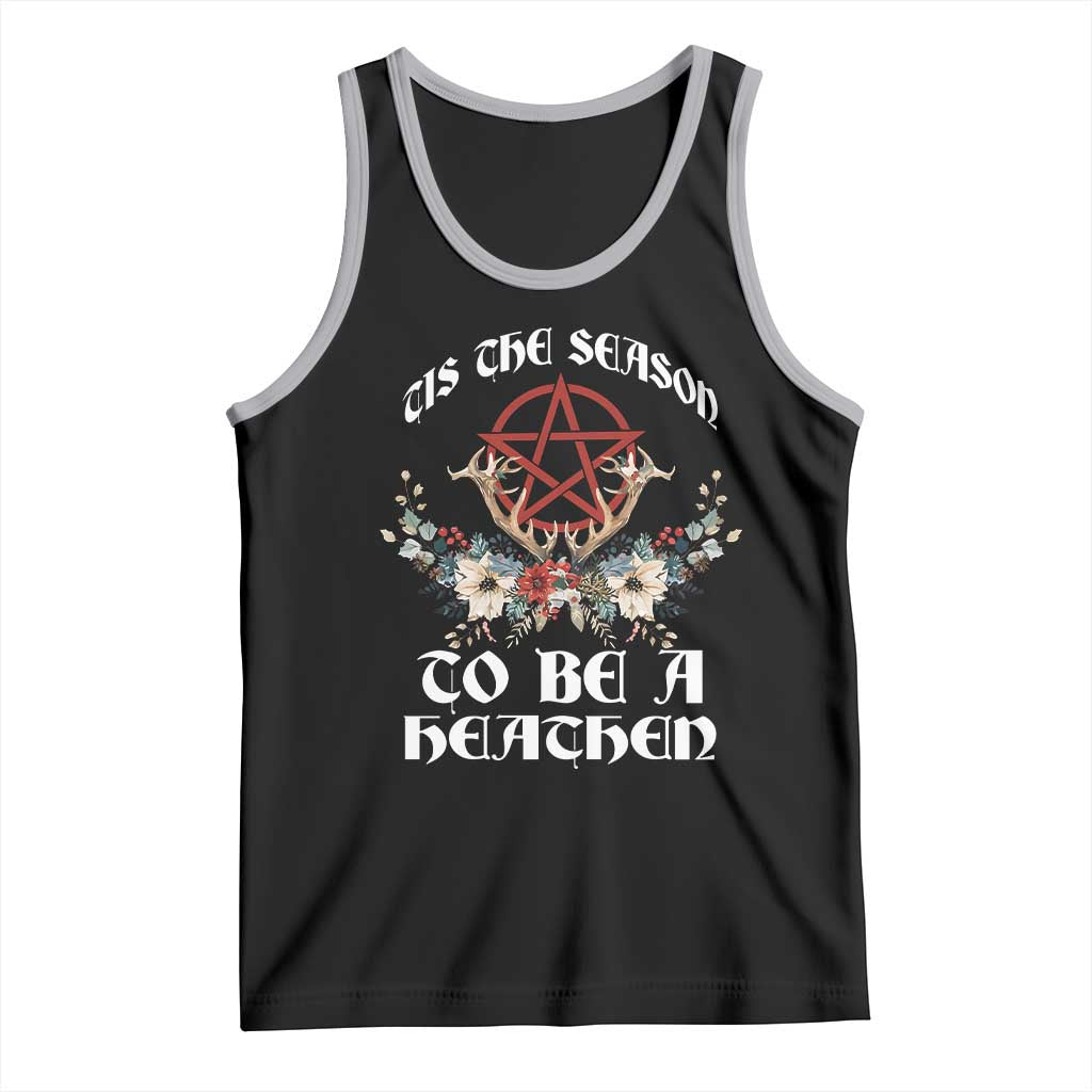 Tis The Season To Be The Heathen Tank Top Pagan Christmas Yule Holiday Pentagram TS11 Black Athletic Heather Print Your Wear