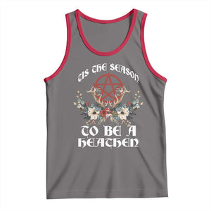Tis The Season To Be The Heathen Tank Top Pagan Christmas Yule Holiday Pentagram TS11 Deep Heather Red Print Your Wear
