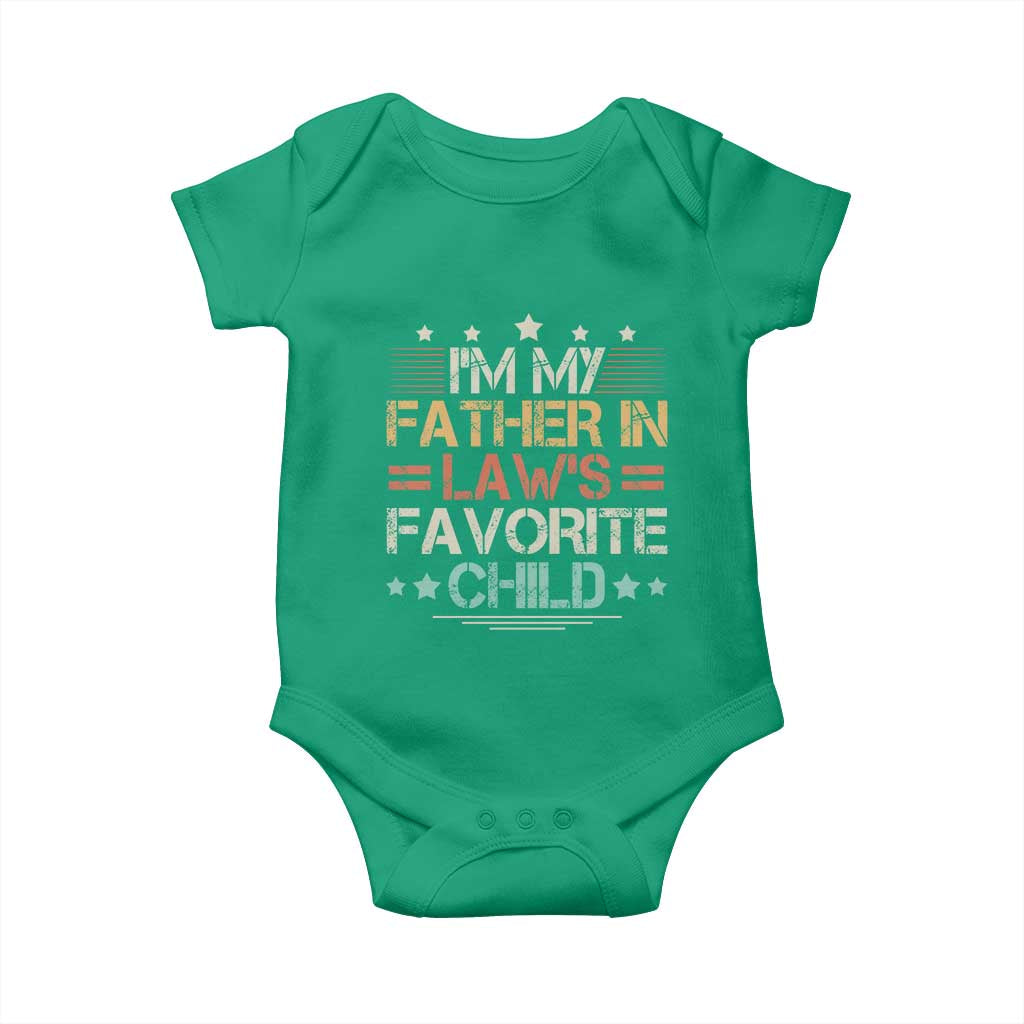 I Am My Father In Laws Favorite Child Baby Onesie Family Humor TS11 Irish Green Print Your Wear