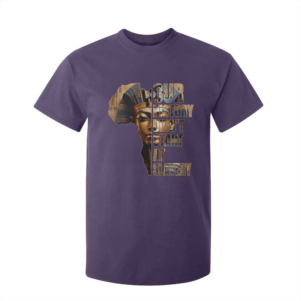 Our History Didn't Start At Slavery T Shirt For Kid Black History Month Ancient Egyptian TS11 Purple Print Your Wear