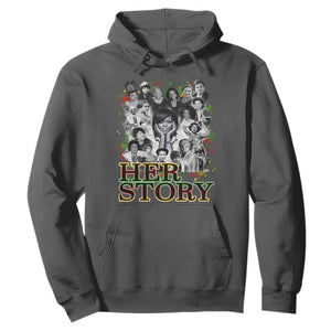 Black Women History Hoodie Her Story Black History Month TS11 Dark Heather Print Your Wear