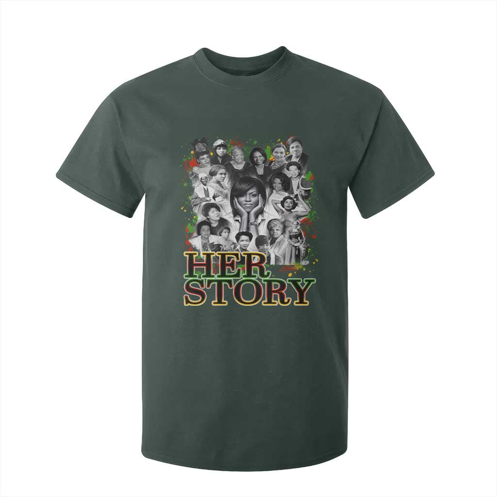 Black Women History T Shirt For Kid Her Story Black History Month TS11 Dark Forest Green Print Your Wear