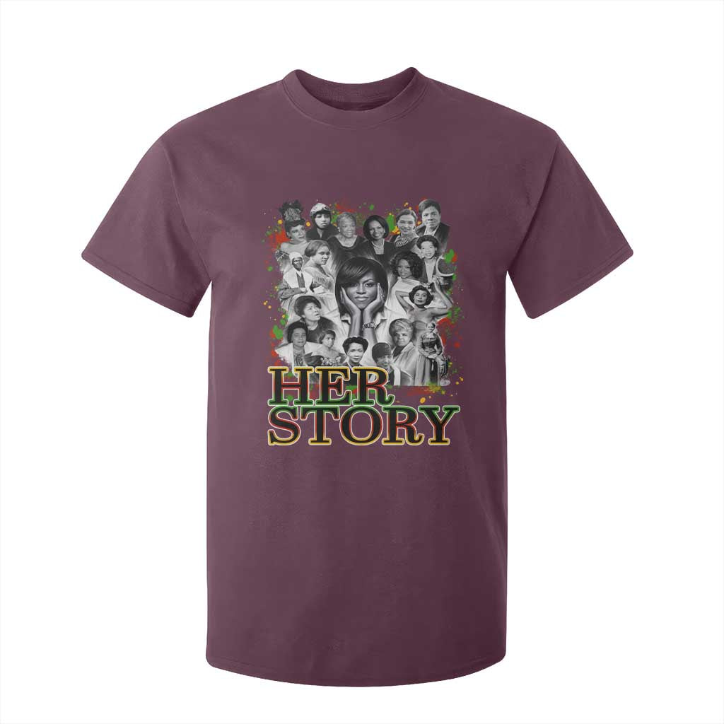 Black Women History T Shirt For Kid Her Story Black History Month TS11 Maroon Print Your Wear