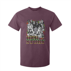 Black Women History T Shirt For Kid Her Story Black History Month TS11 Maroon Print Your Wear