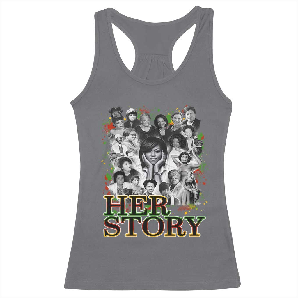 Black Women History Racerback Tank Top Her Story Black History Month TS11 Charcoal Print Your Wear