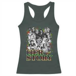 Black Women History Racerback Tank Top Her Story Black History Month TS11 Dark Forest Green Print Your Wear