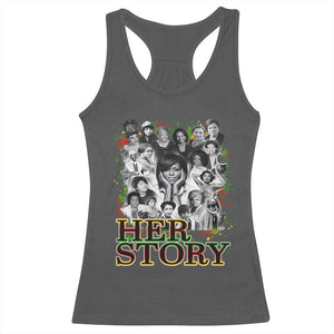 Black Women History Racerback Tank Top Her Story Black History Month TS11 Dark Heather Print Your Wear