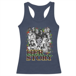 Black Women History Racerback Tank Top Her Story Black History Month TS11 Navy Print Your Wear