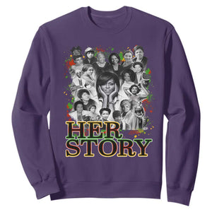 Black Women History Sweatshirt Her Story Black History Month TS11 Purple Print Your Wear