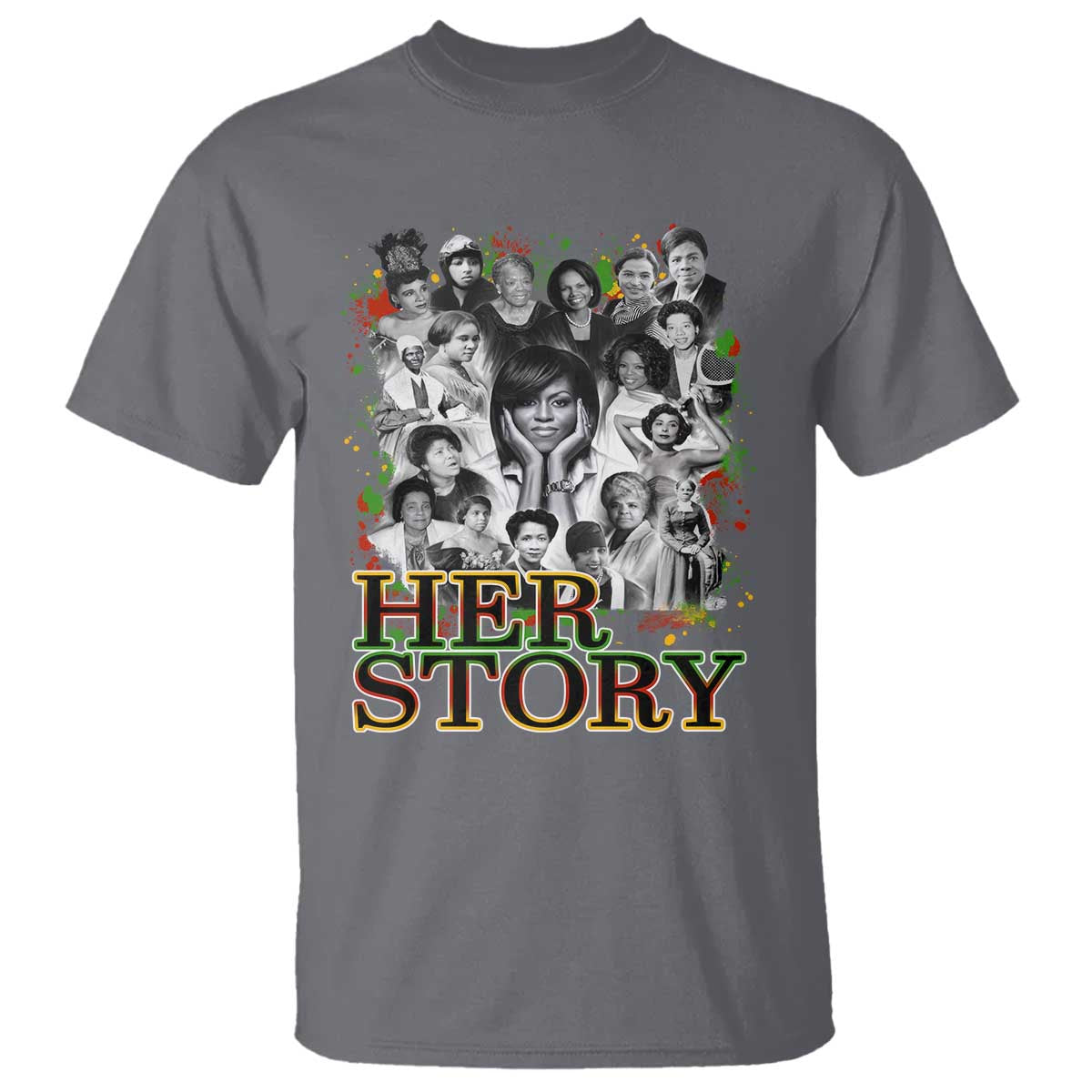 Black Women History T Shirt Her Story Black History Month TS11 Charcoal Print Your Wear