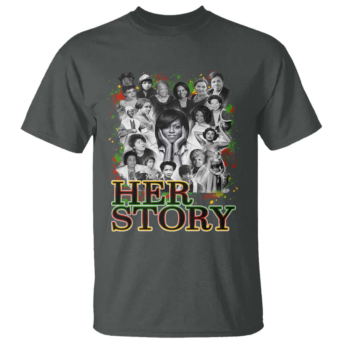 Black Women History T Shirt Her Story Black History Month TS11 Dark Heather Print Your Wear