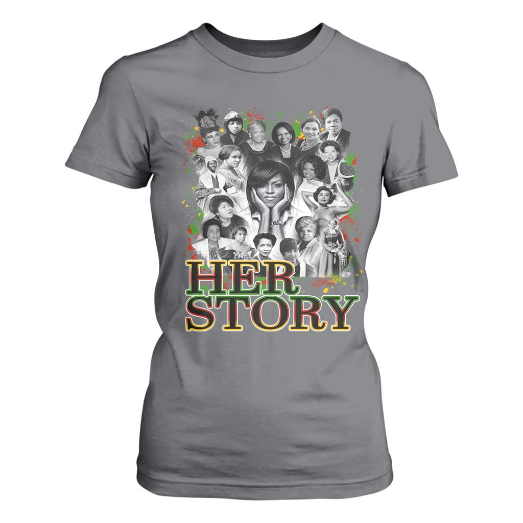 Black Women History T Shirt For Women Her Story Black History Month TS11 Charcoal Print Your Wear