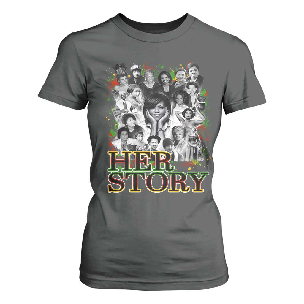 Black Women History T Shirt For Women Her Story Black History Month TS11 Dark Heather Print Your Wear