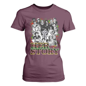Black Women History T Shirt For Women Her Story Black History Month TS11 Maroon Print Your Wear