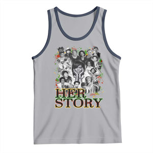 Black Women History Tank Top Her Story Black History Month TS11 Athletic Heather Navy Print Your Wear