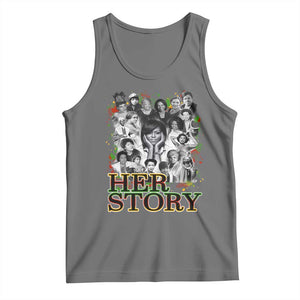 Black Women History Tank Top Her Story Black History Month TS11 Black Heather Print Your Wear