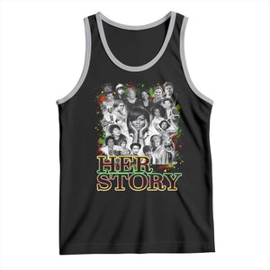 Black Women History Tank Top Her Story Black History Month TS11 Black Athletic Heather Print Your Wear