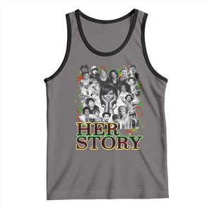Black Women History Tank Top Her Story Black History Month TS11 Deep Heather Black Print Your Wear