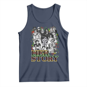 Black Women History Tank Top Her Story Black History Month TS11 Navy Print Your Wear