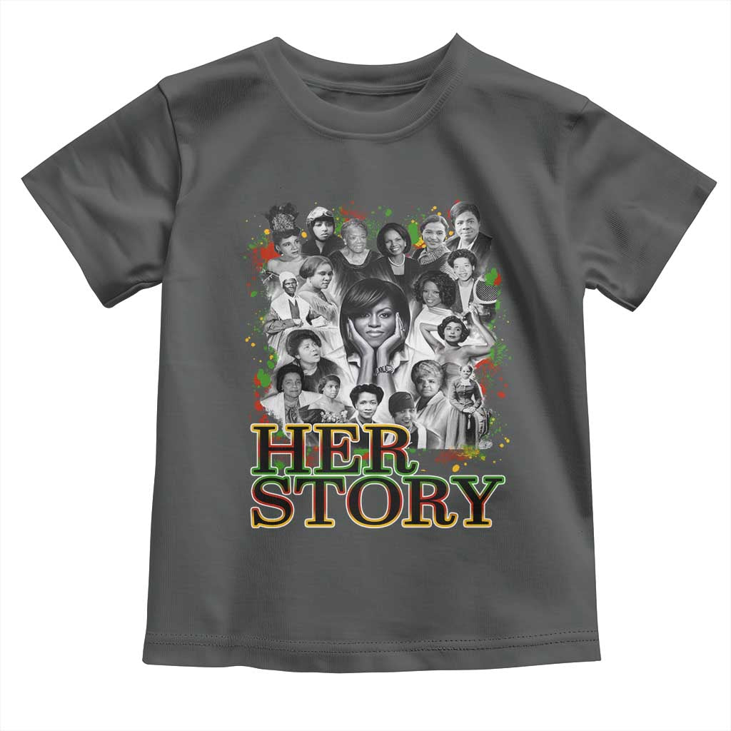Black Women History Toddler T Shirt Her Story Black History Month TS11 Dark Heather Print Your Wear