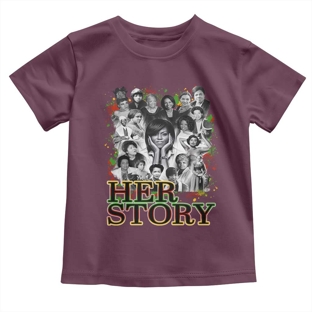 Black Women History Toddler T Shirt Her Story Black History Month TS11 Maroon Print Your Wear