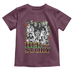 Black Women History Toddler T Shirt Her Story Black History Month TS11 Maroon Print Your Wear