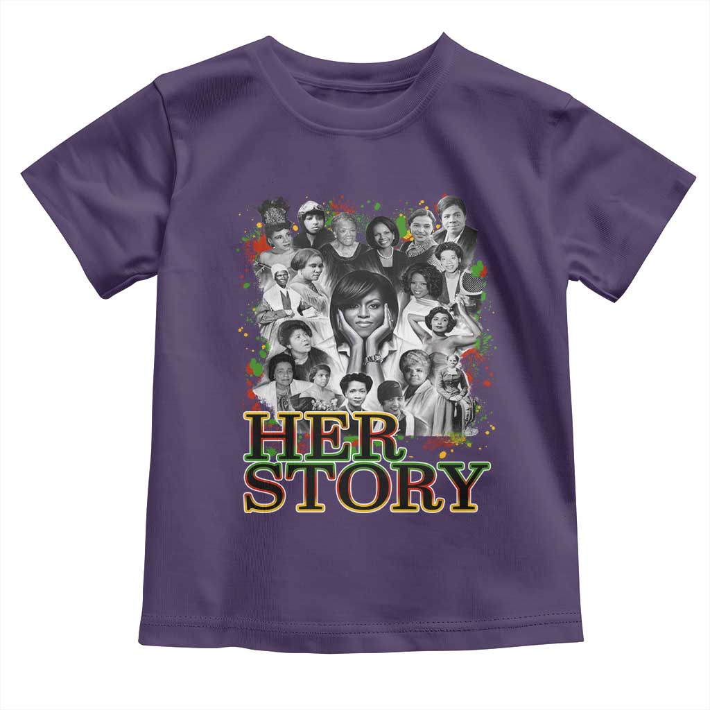 Black Women History Toddler T Shirt Her Story Black History Month TS11 Purple Print Your Wear