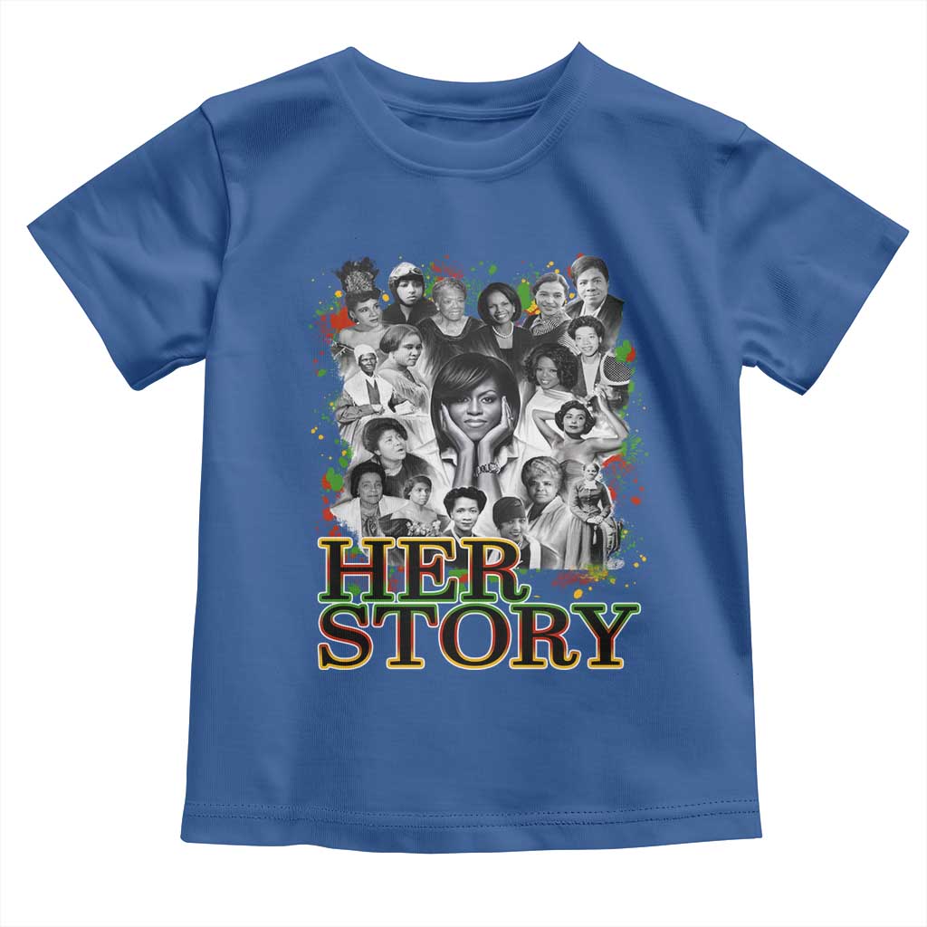 Black Women History Toddler T Shirt Her Story Black History Month TS11 Royal Blue Print Your Wear