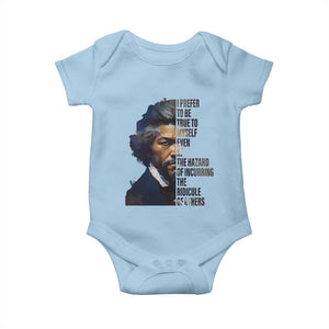 Frederick Douglass Quote Baby Onesie I Prefer To Be True To Myself Even At The Hazard Of Incurring The Ridicule Of Others TS11 Light Blue Print Your Wear