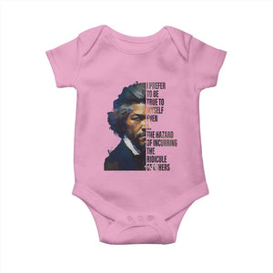 Frederick Douglass Quote Baby Onesie I Prefer To Be True To Myself Even At The Hazard Of Incurring The Ridicule Of Others TS11 Light Pink Print Your Wear