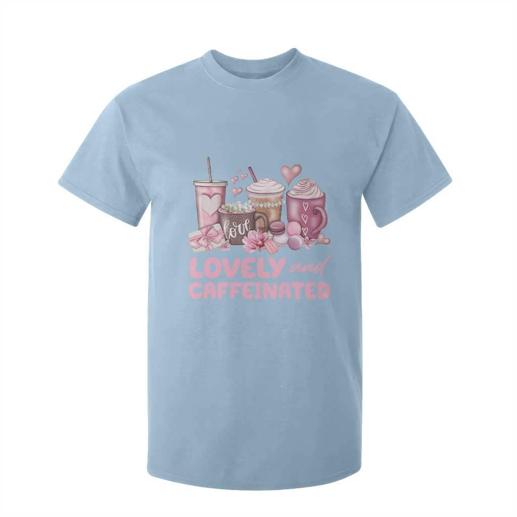Lovely And Caffeinated Coffee Valentine T Shirt For Kid TS11 Light Blue Print Your Wear